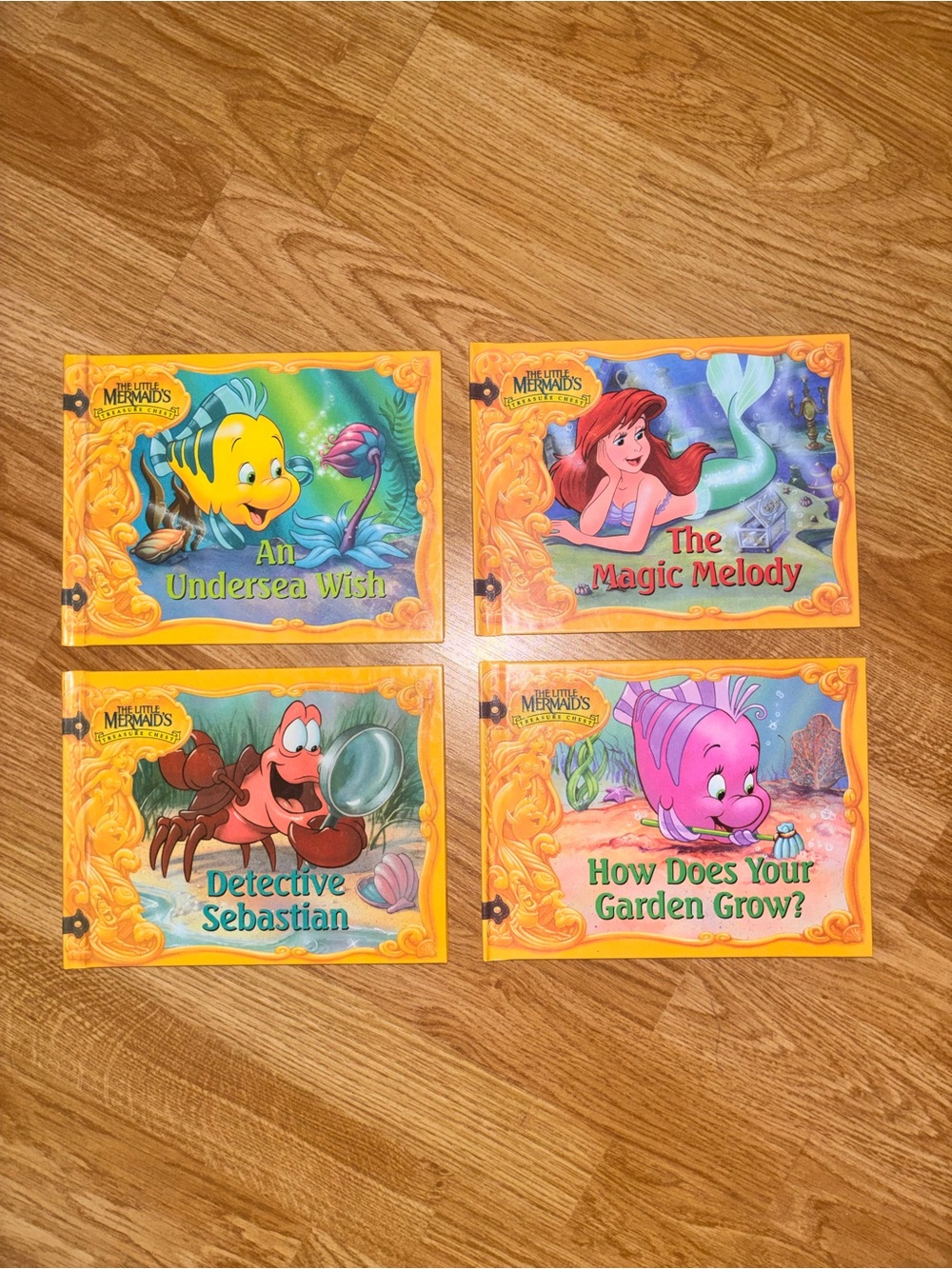 Disney Little Mermaid Board Book Set - Yellow Orange Pink Blue Covers